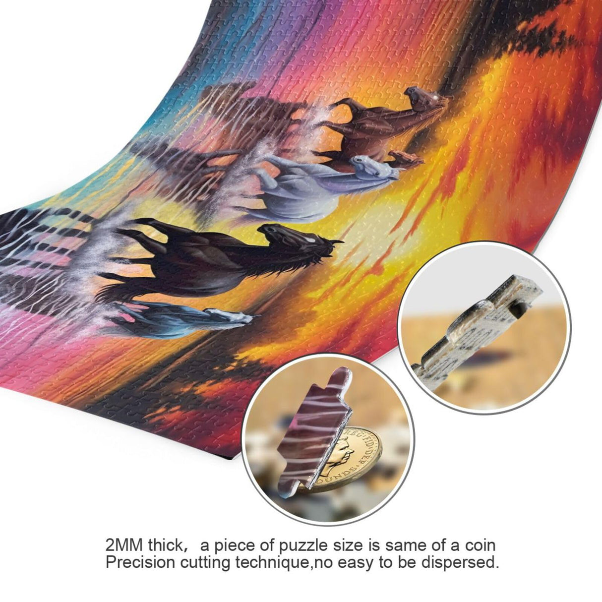 xigua Running Horse Jigsaw Puzzles for Adults 1000 Piece, Puzzles for Adults 1000 Piece Challenging Kids Teens Family Puzzle Game xigua