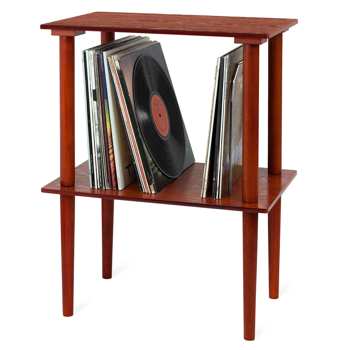 Victrola Wooden Stand for Wooden Music Centers with Record Holder Shelf, Mahogany Victrola