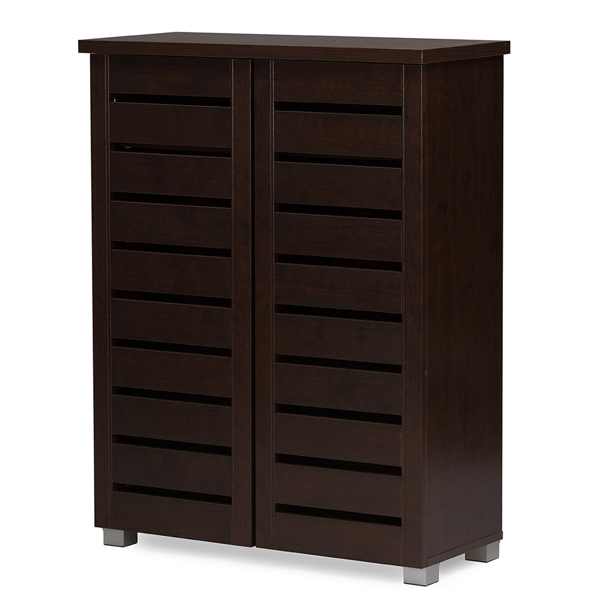 Wholesale Interiors Baxton Studio Adalwin Modern and Contemporary 2-Door Dark Brown Wooden Entryway Shoes Storage Cabinet, SC863522-Wenge Baxton Studio