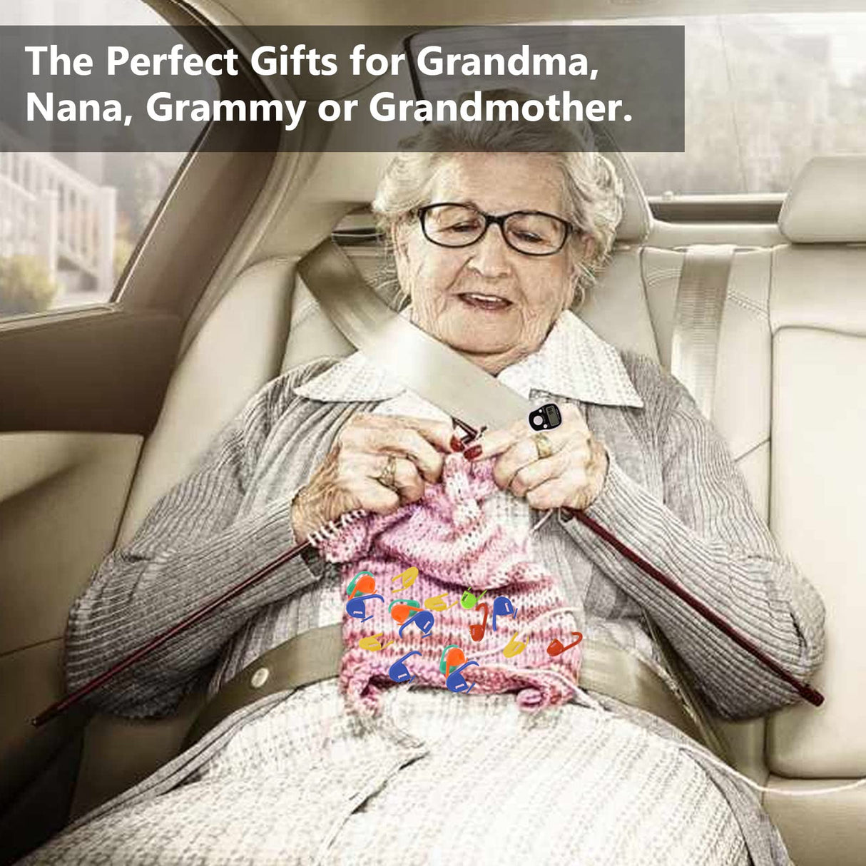 Stitch Counters 2 Pcs LED Digital Row Counter and Stitch Markers 50 Pcs Crochet Stitch Markers for Knitting Sewing Stitching Weaving, Muslim Pray, Recording Sports Scoring, Lap Counting by ILouxNei ILouxNei