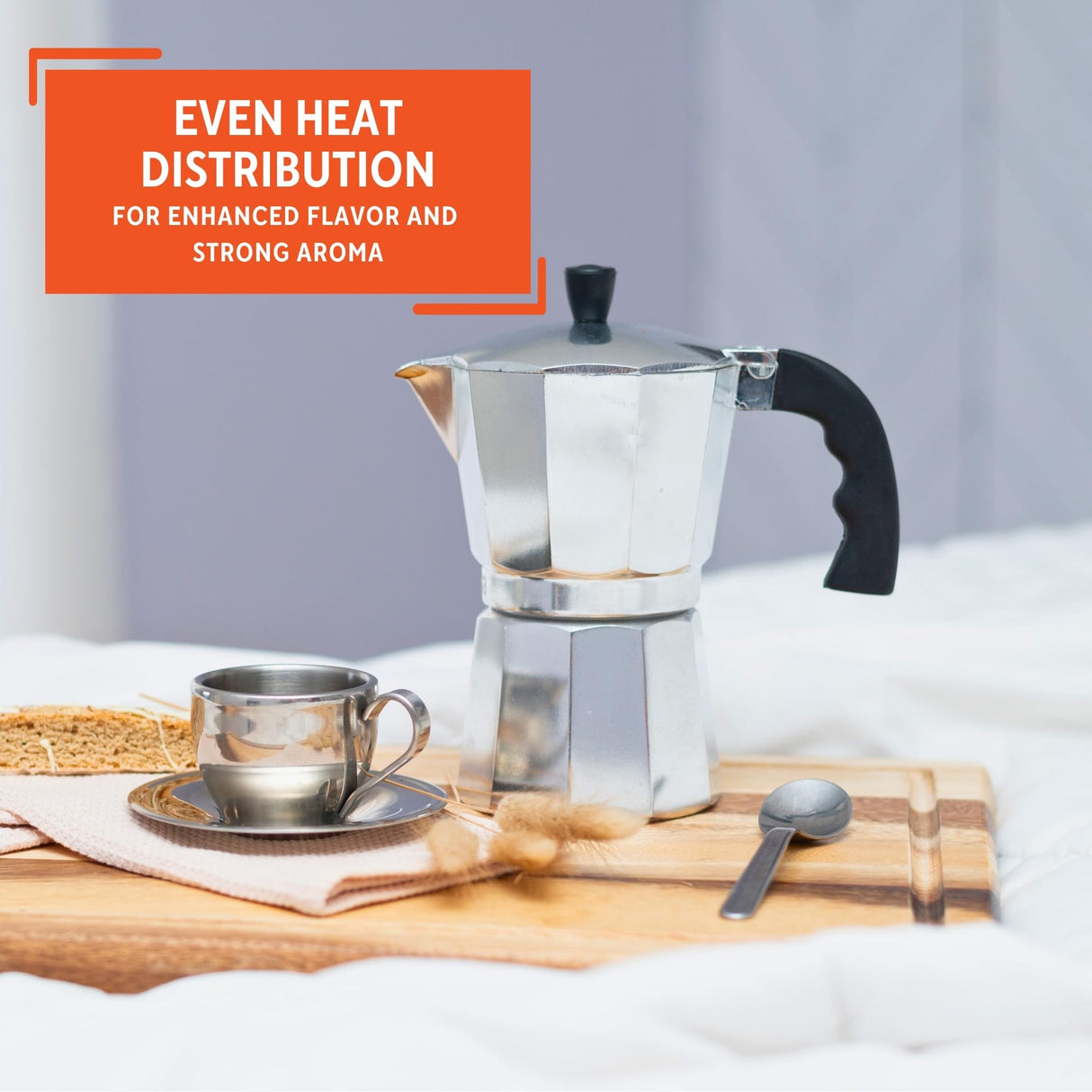 Imusa USA Aluminum Stovetop 6-cup Espresso Maker (B120-43V), Silver Imusa