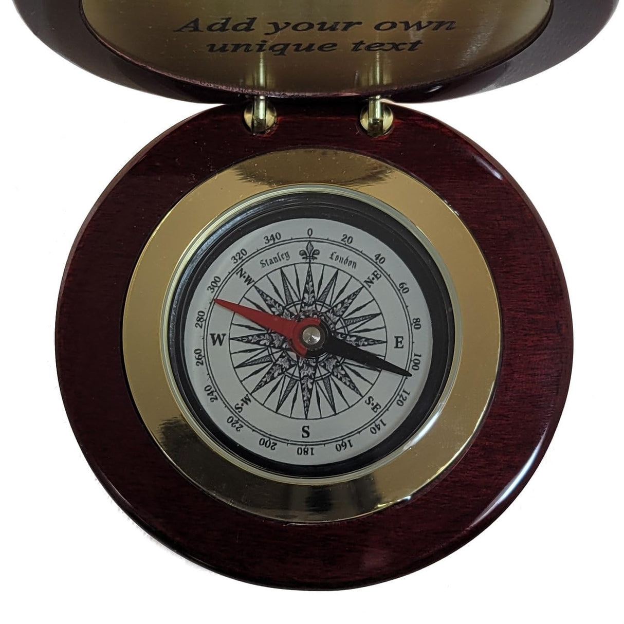 Engravable Executive Navigator Desk Compass in Luxurious Lacquered Piano Finish Case | Personalized Compass Gift Engraved with a Custom Message or Select from Pre-Engraved Plaques (Design My Own) Stanley London
