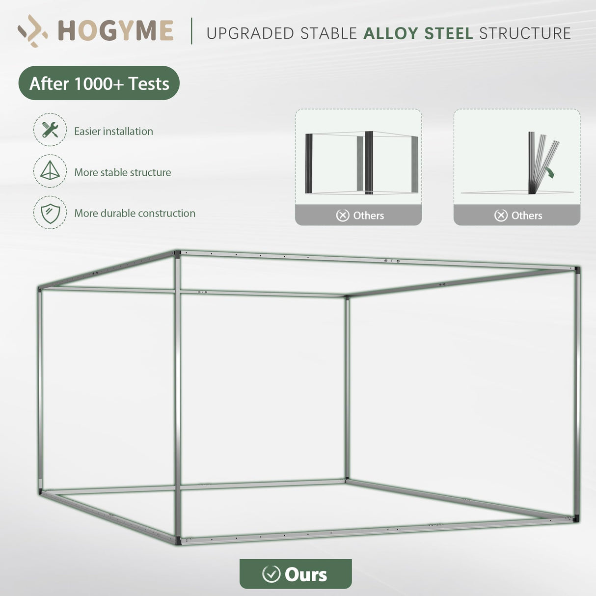 HOGYME 10x10 FT Outdoor Storage Shed, Large Metal Tool Sheds with Updated Frame Structure and Lockable Doors, Garden Shed for Backyard Garden Patio Lawn, Brown HOGYME