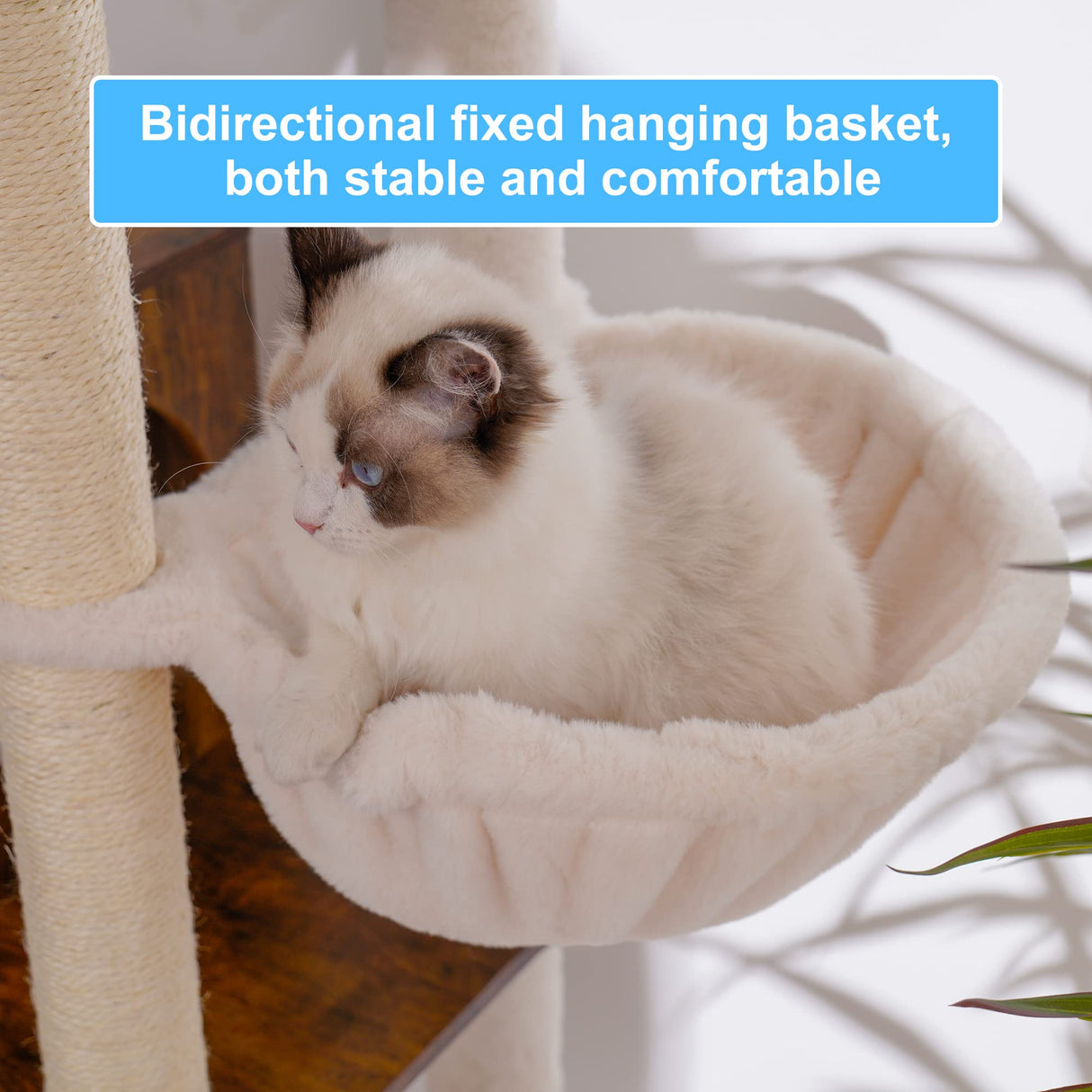 Hey-brother Wooden Cat Tree, 66.1“ Cat Furniture with Scratching Posts, Modern Cat Tower with hammocks, Toys, cat condo, Rustic Brown MPJ120SR Hey-brother