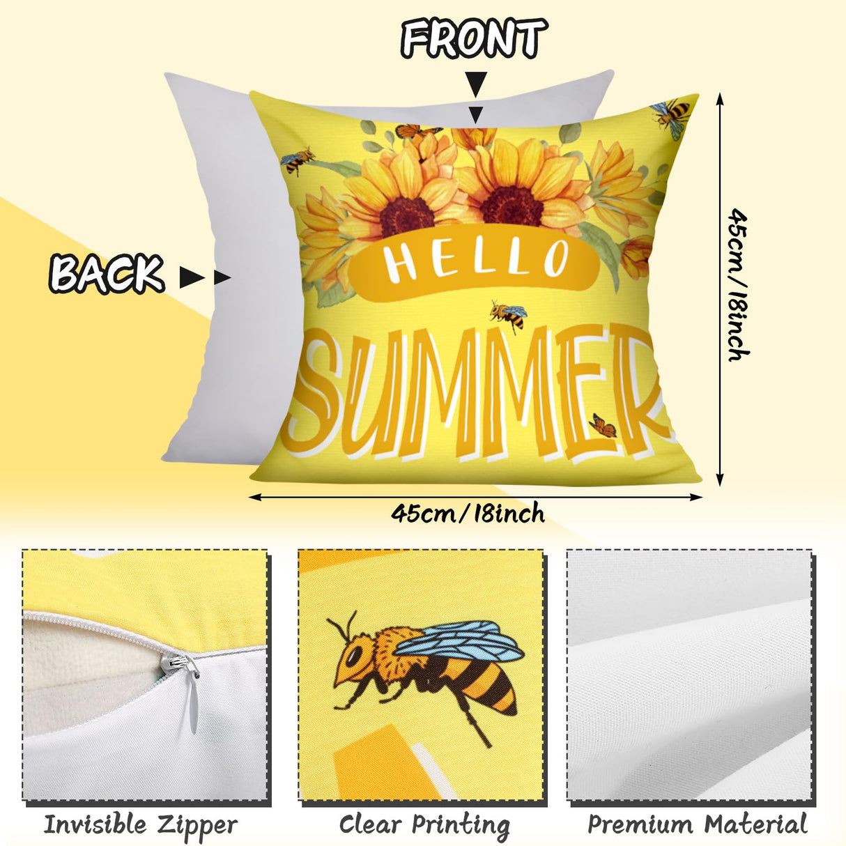 Preboun 16 Set Holiday Pillow Covers 18 x 18 Inch Winter Throw Pillow Covers Seasonal Pillowcases Fall Gnome Pillowcases Spring Flower Summer Sunflower Plaid Cushion for Home Farmhouse Decor Preboun