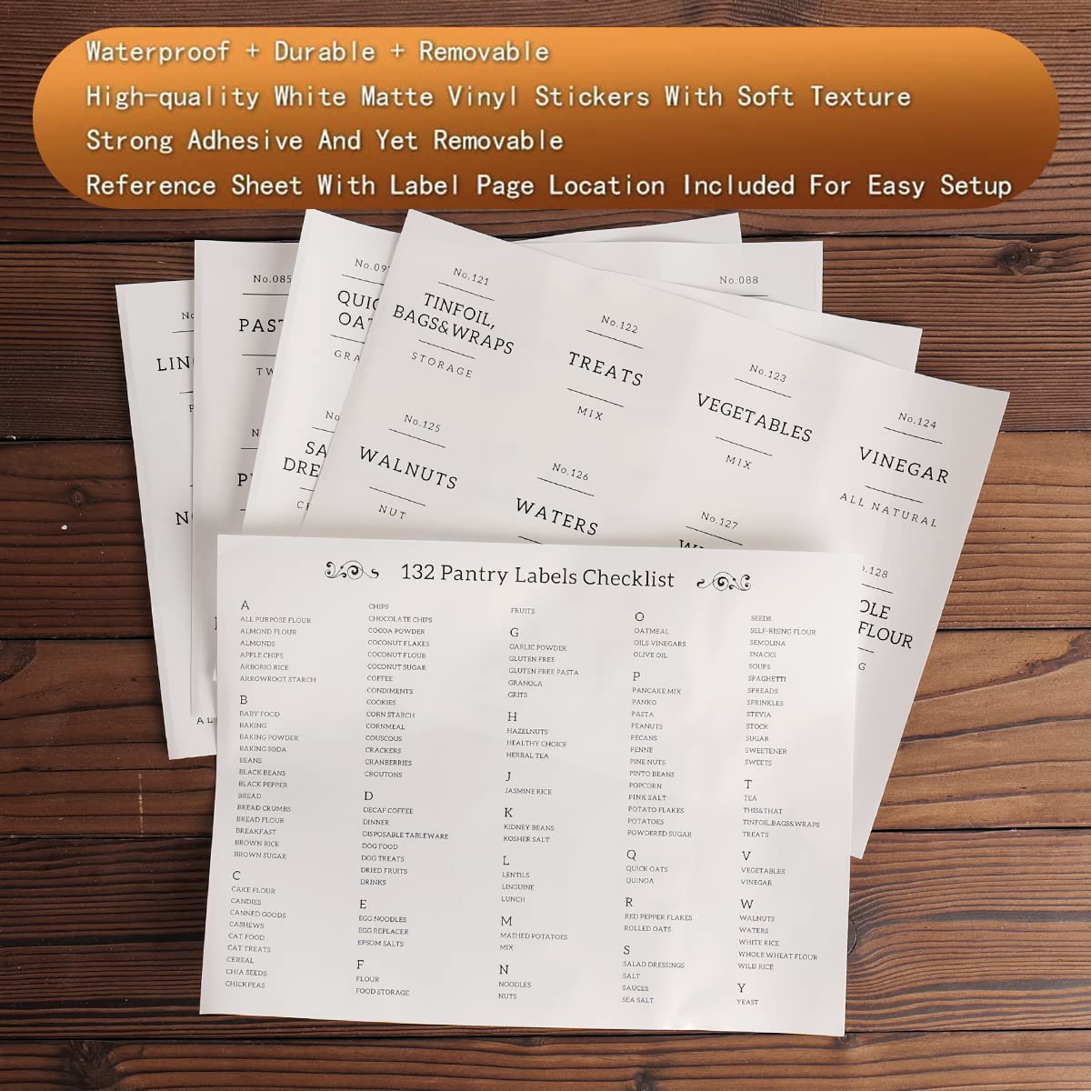 CZZGSM Set of 4 Square Glass Jar with Bamboo Lids and Spoons – Airtight 27 oz Borosilicate Glass Food Storage Contaienrs with 132 Kitchen Pantry Labels for Coffee, Tea, Sugar CZZGSM