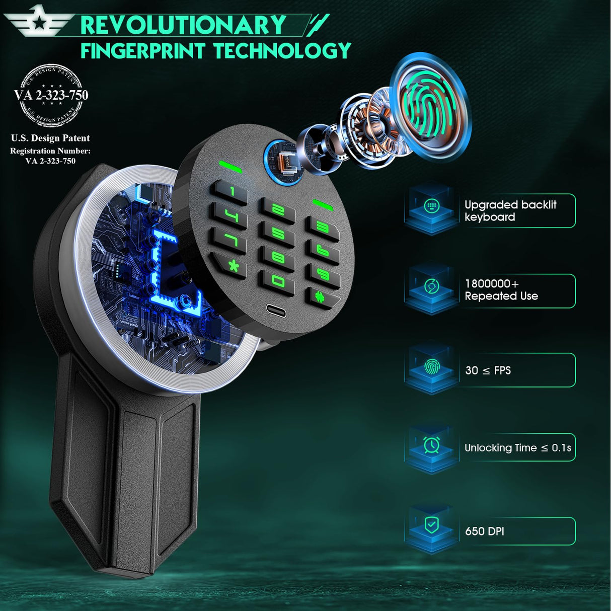 Riflewell 2-3 Rifle Gun Safe, Biometric Fingerprint Gun Safe for Home Rifle and Shotguns, Quick Access Gun Cabinets with LED Light, Rifle Safe with Adjustable Gun Rack and Removable Shelf Riflewell