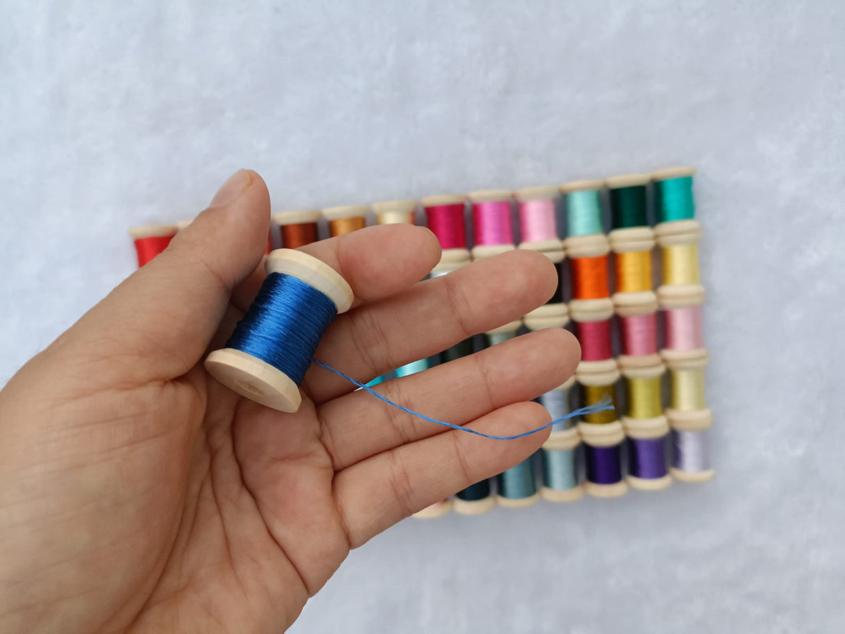 Jinmaya Silk Mulberry Silk Thread for Handmade Embroidery 60 Colors Spools Cross Stitch Needle Point DIY Handicraft Supply Chinese Suzhou Embroidery Silk Jinmaya