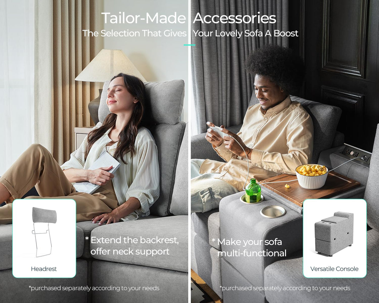 LINSY HOME Modular Sectional Sofa, Convertible L Shaped Sofa Couch with Storage, Modular Sectionals with Ottomans, Small Sofa Couch with Chaise for Small Space, Living Room, Gray LINSY HOME