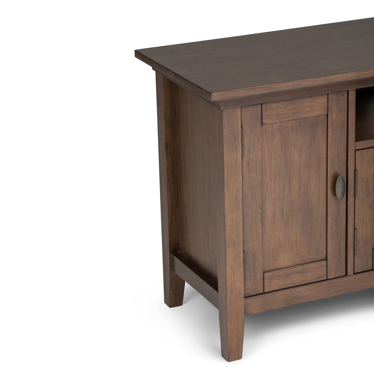 SIMPLIHOME Redmond SOLID WOOD 72 inch Wide Transitional TV Media Stand in Rustic Natural Aged Brown For TVs up to 80 inches for the Living Room and Entertainment Center SIMPLIHOME