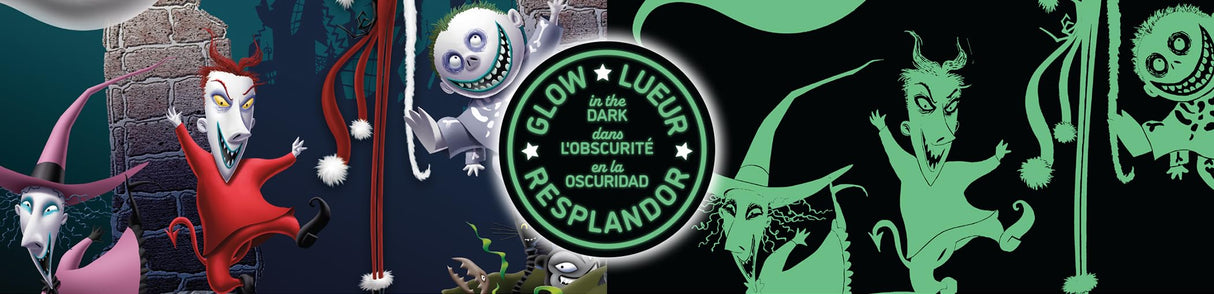 Ceaco - Disney - Tim Burton's Nightmare Before Christmas - Glow in The Dark - Festive Frolics - 750 Piece Jigsaw Puzzle Ceaco