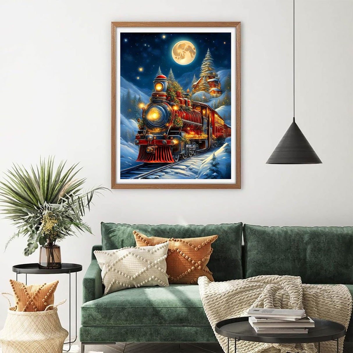 Christmas Diamond Painting Kits for Adults - Christmas Train Diamond Art for Adults Beginner DIY 5D Full Round Drill Gem Art Paint with Home Wall Decor (12x16in) Benjenes