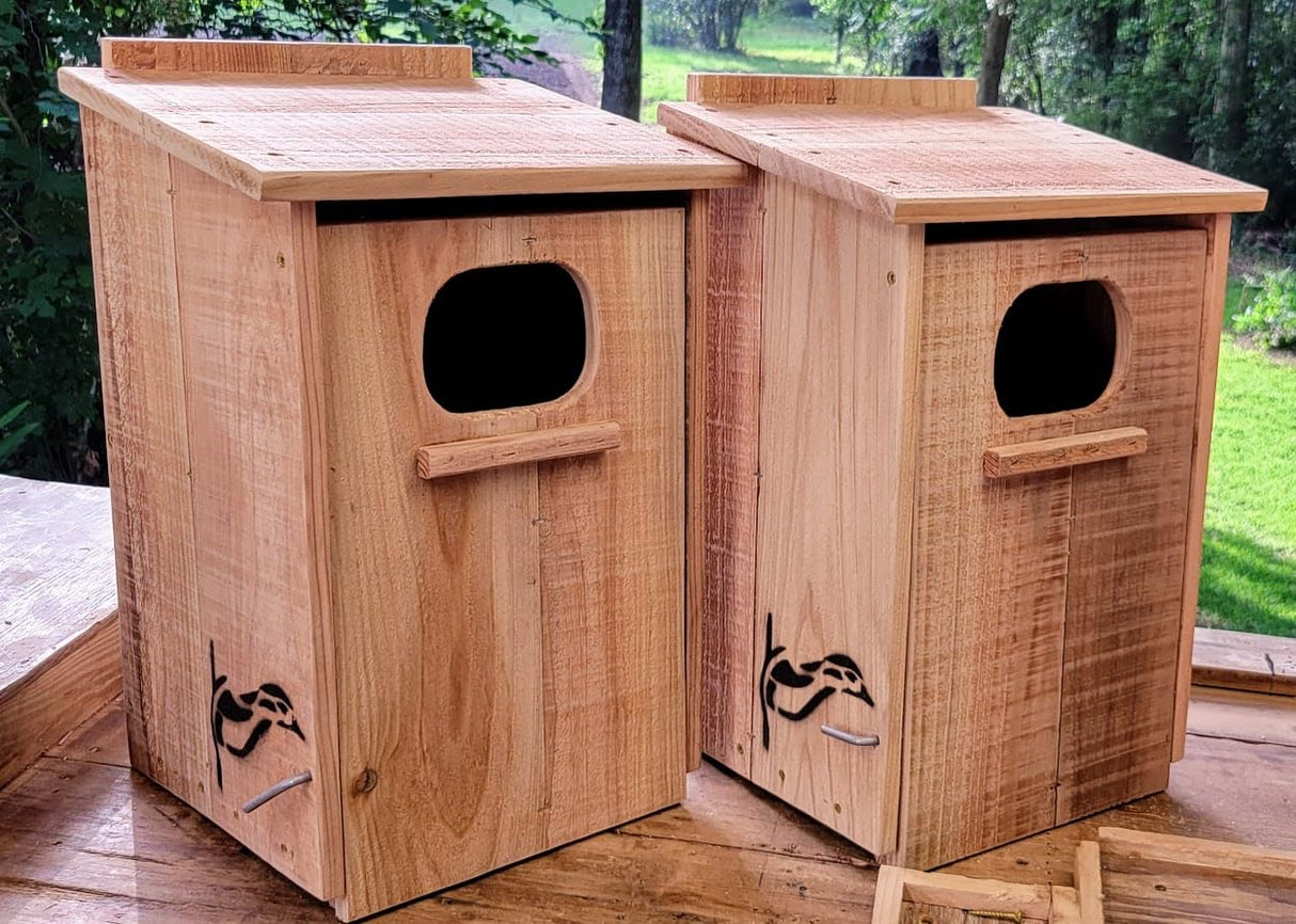 2 Cedar Wood Duck Nesting Houses WoodArtSupply
