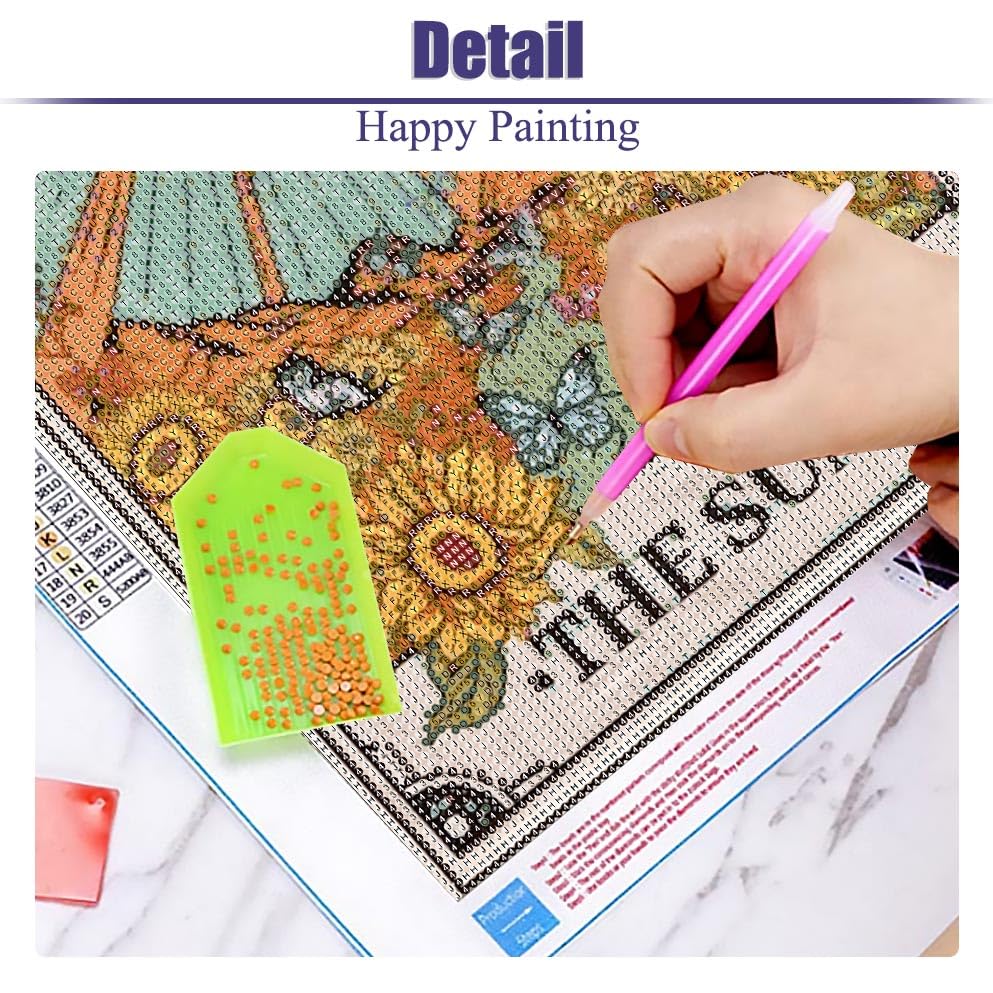 WUDWL Diamond Painting Kits for Adults - 3 Pack Sun and Moon DIY 5D Diamond Art Kits Full Drill Diamond Dots Paintings with Diamonds Gem Art and Crafts Home Decor 12x16inch WUDWL