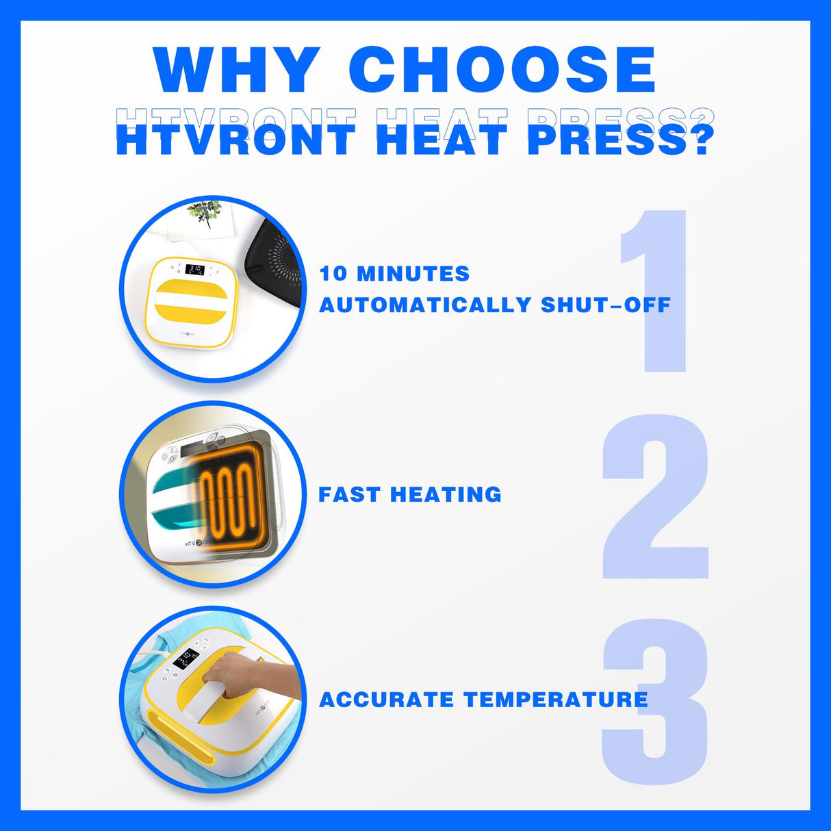 HTVRONT Heat Press Machine for T-Shirts, Portable Heat Press 10"X10", Iron Press for Sublimation and HTV Vinyl Shirt Press Machine for Hat, Bags, Heating Transfer Projects(Yellow) HTVRONT