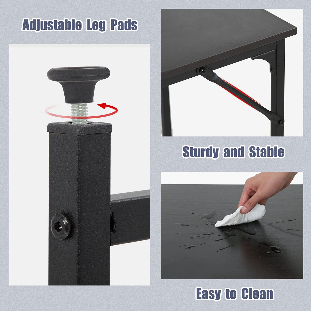 Computer Desk Home Office Desk 48”W x 24”D Gaming Desk Corner Writing Black Large Student Art Modren Simple Style PC Wood and Metal Desk Workstation for Small Space, Black BestOffice