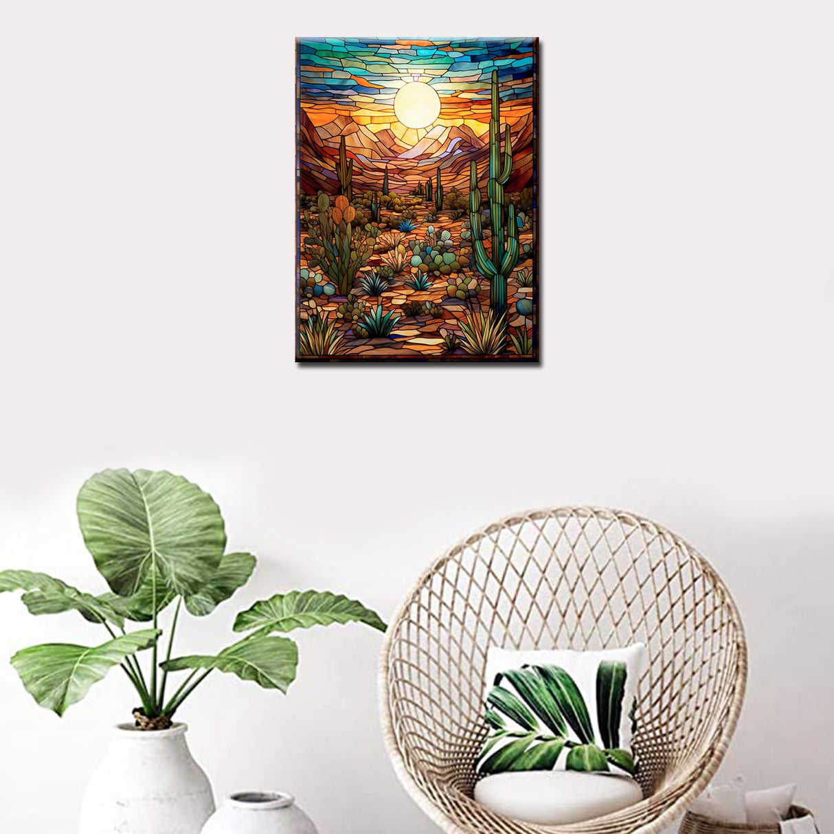 Arizona Desert Diamond Painting DIY 5D, Numbering Kit, Native America Crystal Rhinestone Diamond Painting Mountain Landscape Pictures Cacti Plants Artwork Home Decor Adults Gift(12''Wx 16''H) TUMOVO