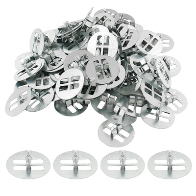 Litoexpe 100pcs Wooden Wick Clips, Round Candle Wick Base, Metal Wick Base Clip Sustainer Tabs Wood Wicks for Candle Making and Candle DIY