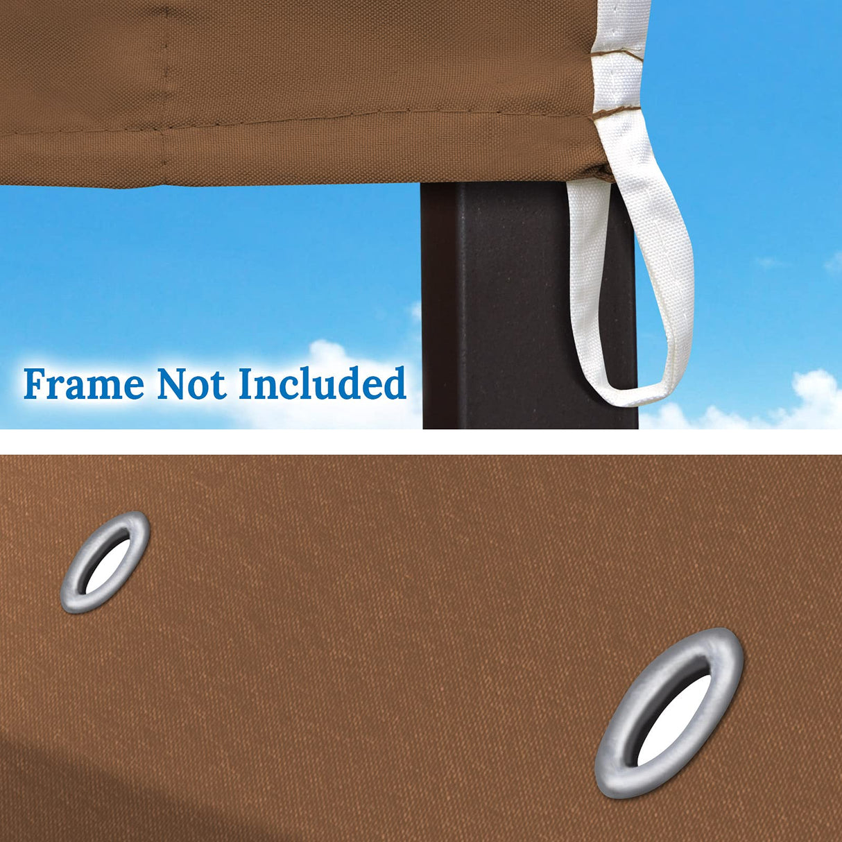 BenefitUSA 15'x10' Pop Up Canopy Top Canopy Tent Replacement Top Gazebo Tent Cover (Brown) BenefitUSA