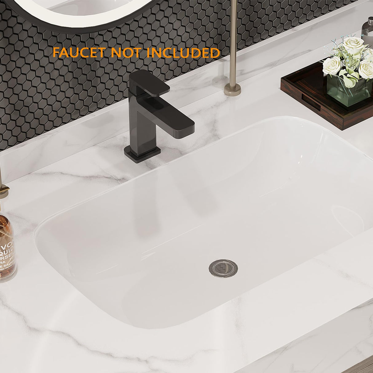 40 Inch Modern Wall Mounted Bathroom Vanity with White Sintered Stone Countertop. Quick Assembly Solid Wood Floating Bathroom Cabinet with 2 Drawers and 2 Storage.White. Glintee