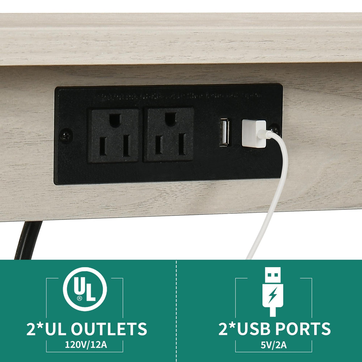 DWVO Kitchen Pantry Cabinet,Microwave Stand with Power Outlet,Food Pantry Hutch with LED Lights,Coffee Bar Cabinet with Storage,Farmhouse Buffet Sideboard with LED Lights, Off White+Walnut Grain DWVO