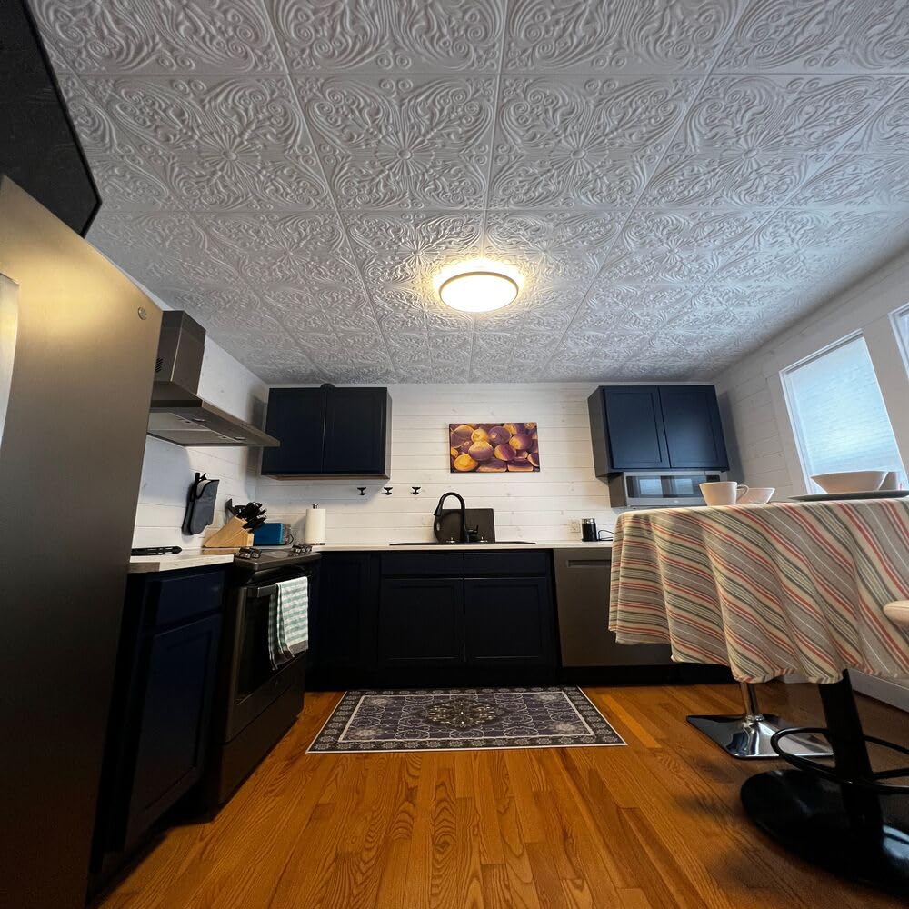 A La Maison Ceilings R139 Spanish Silver Foam Glue-up Ceiling Tile (129.6 sq. ft./Case) Pack of 48, Antique Green À LA MAISON CEILINGS