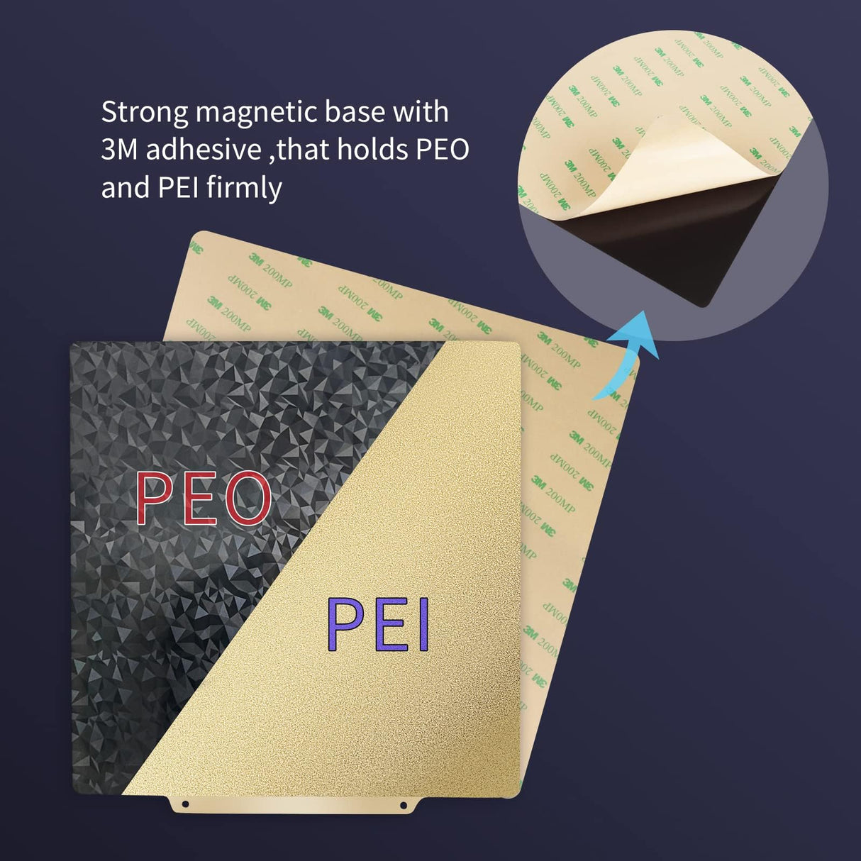 IdeaFormer-3D Printer Bed Textured PEI+ Smooth PEO 220x220mm Spring Steel Build Plate with Magnetic Sticker Base for Artillery Genius/Pro/MK2/MK2A/Anet A8/Anet A6 IdeaFormer-3D