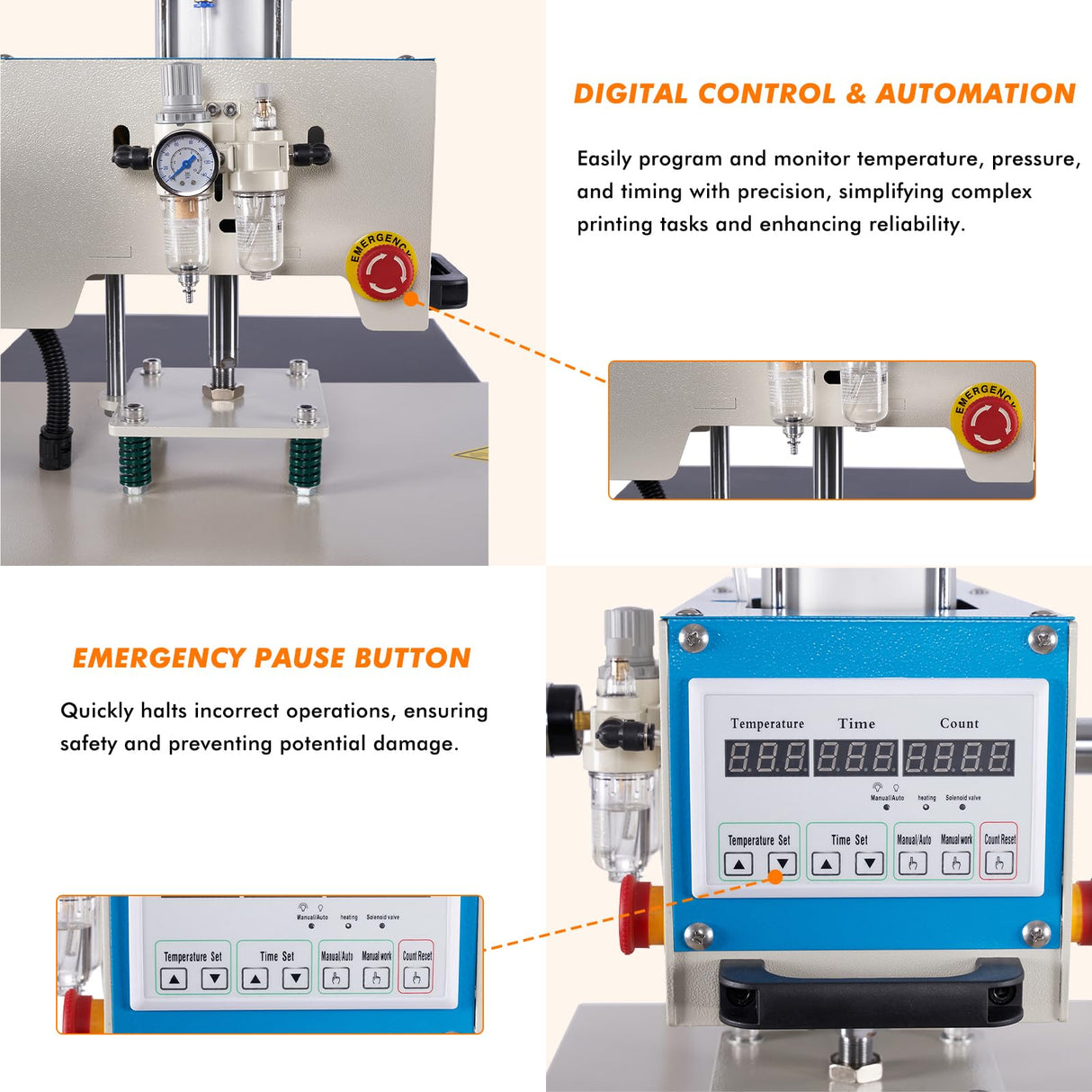 Auto Heat Press Machine, Commercial Heat Transfer Machine, 16x24 inch Dual Platen T Shirt Press Machine, Heat Transfer Printer for Fabric, Ceramic (Pneumatic Dual Platen with Infrared Positioning) CTOSPOATO
