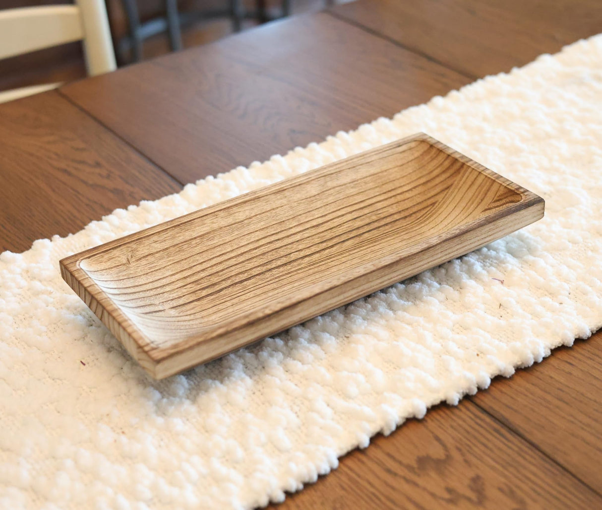 Wood Dough Bowl (14.2" x 6.2" x 2") - Durable Paulownia Key Bowl - Stylish Decorative Bowl - Easy to Clean, Versatile Decorative Tray - Perfect for Home Decor, Table Centerpiece, dough bowl for decor Zuber Home Goods