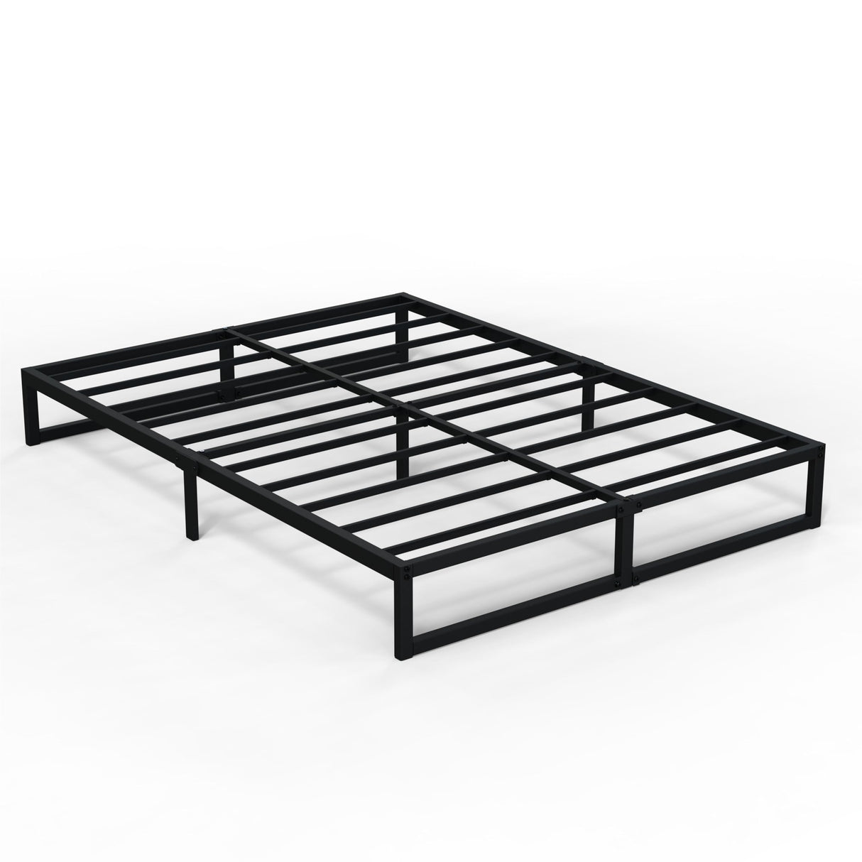 Richwanone 8 Inch Cal King Bed Frame Heavy Duty Metal Platform Mattress Foundation with Steel Slat Support, No Box Spring Needed, Easy Assembly, Black Richwanone