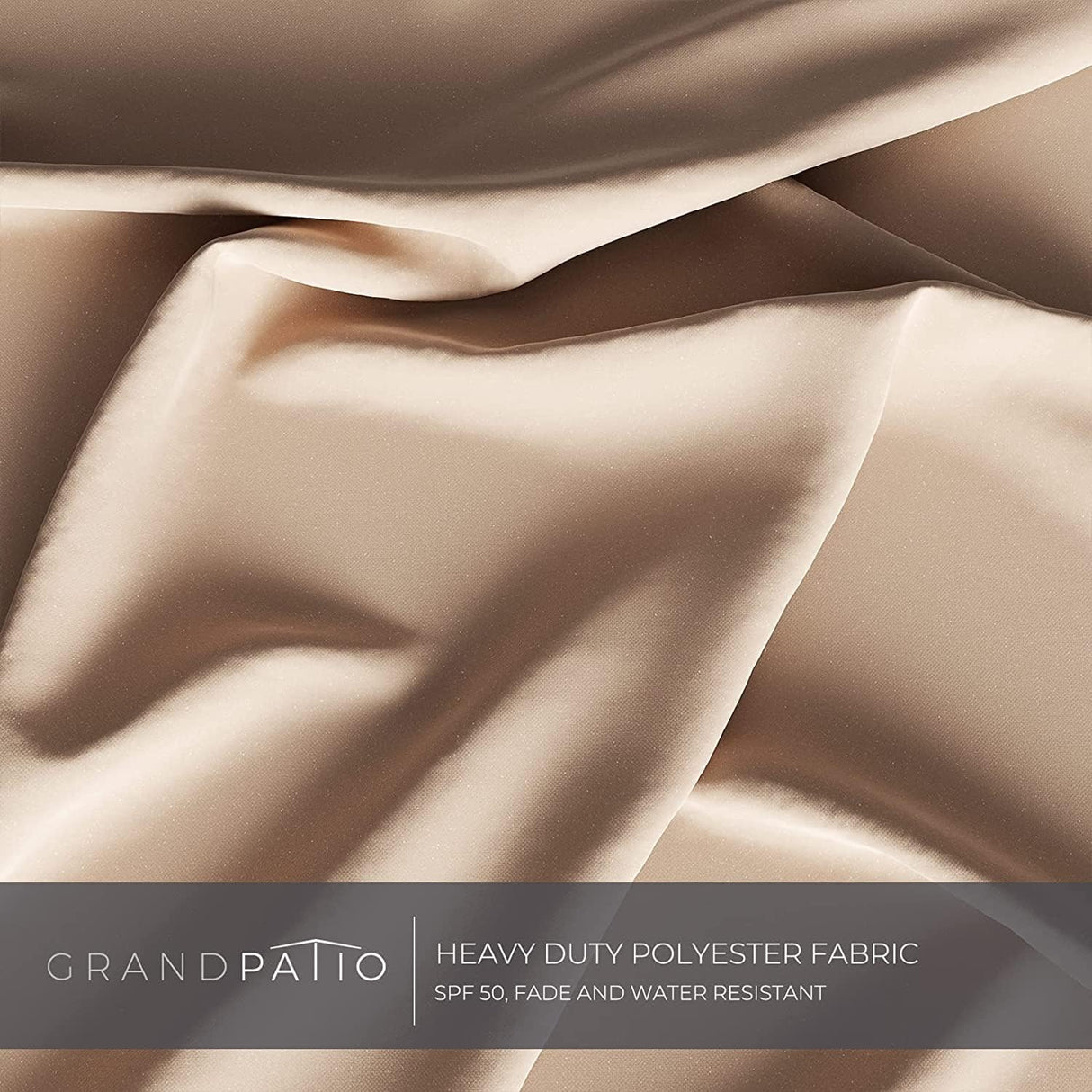 Grand patio 10x10 FT Patio Offset Umbrella Large Square Aluminum Cantilever Umbrella Base Included for Deck Porch (Champagne, 10x10 FT) Grand patio