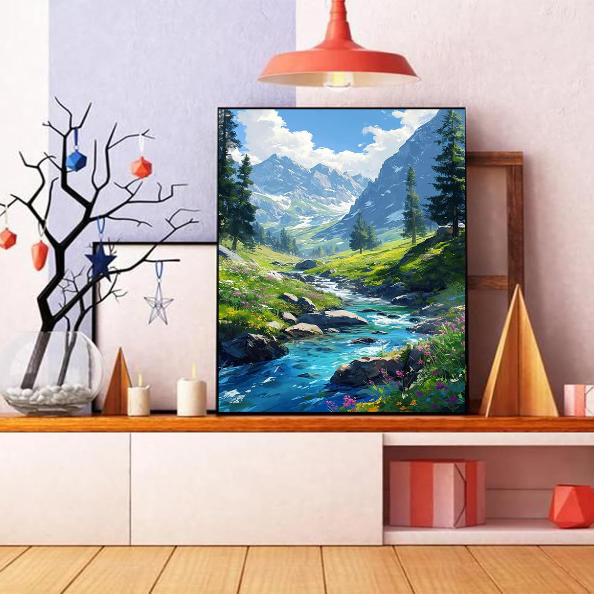 Mountain Paint by Number for Adults-Landscape Paint by Numbers for Adults Beginner, Mountains Paint by Numbers for Gift Home Wall Decor (Mountain, 16x20 inch) HITO