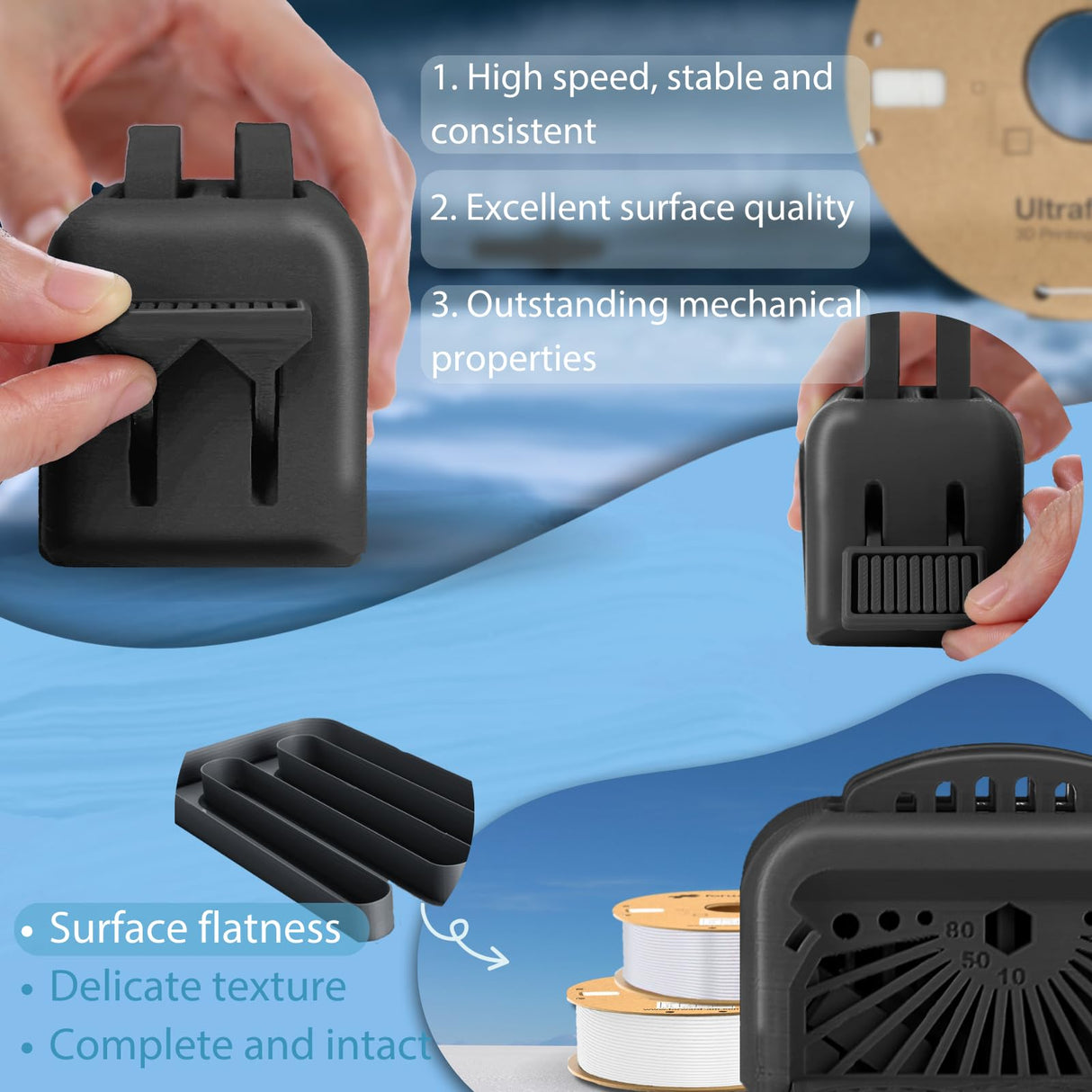 Forward AM Ultrafuse PLA HS 1.75mm Filament - Black 1KG (2.2lbs) High-Speed 600mm/s, ±0.02mm Precision, Cardboard Spool | Warp-Free, Eco-Friendly 3D Printing Material Fits for Most FDM 3D Printers Forward AM