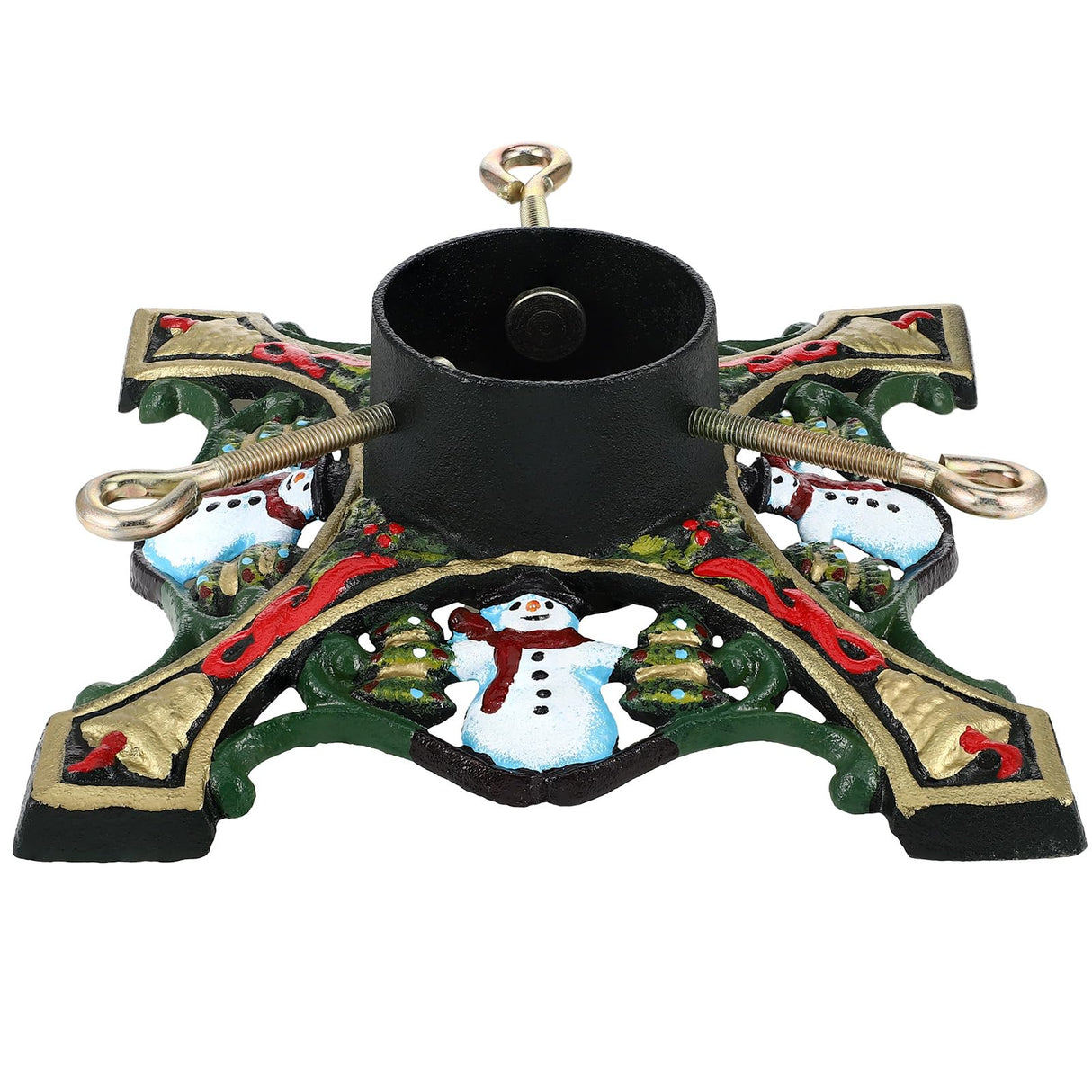 Gisafai Christmas Tree Stand 9.4 x 3.5 Inches/ 240 x 90 mm Green Tree Base Stand with Water Reservoir Snowman Christmas Tree Holder Base for Real Trees Xmas Gisafai