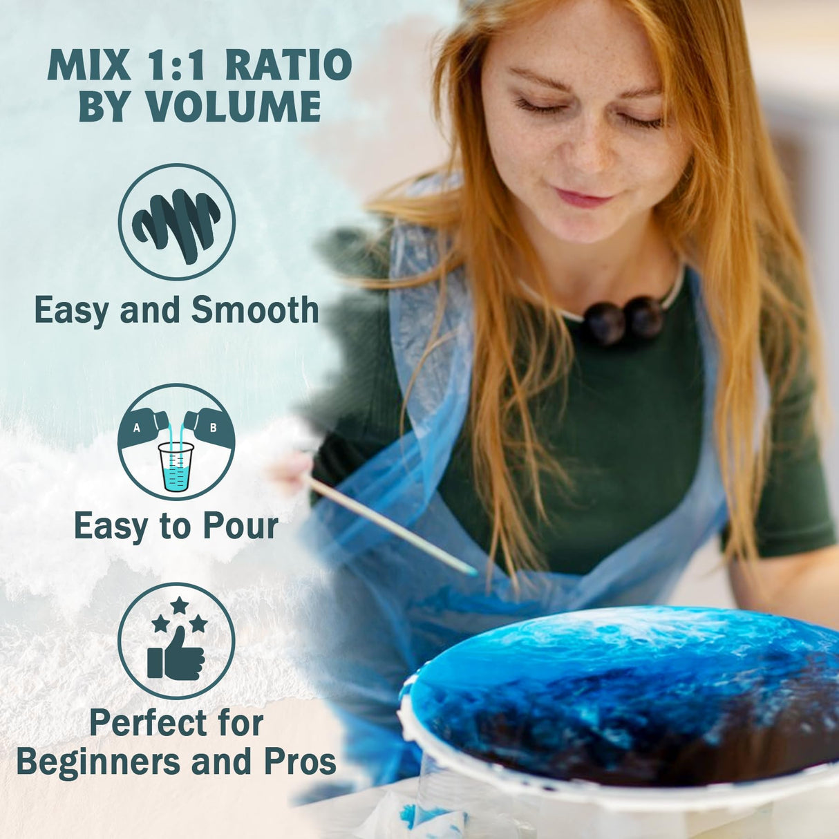 IGaiety Epoxy Resin, 64 OZ Epoxy Resin Kit, Fast Curing Clear Resin Epoxy Casting and Coating Epoxy Kit No Yellowing Resin High Gloss Craft Resin for Wood Table Top, DIY Art Crafts (32 OZ+32 OZ) IGaiety