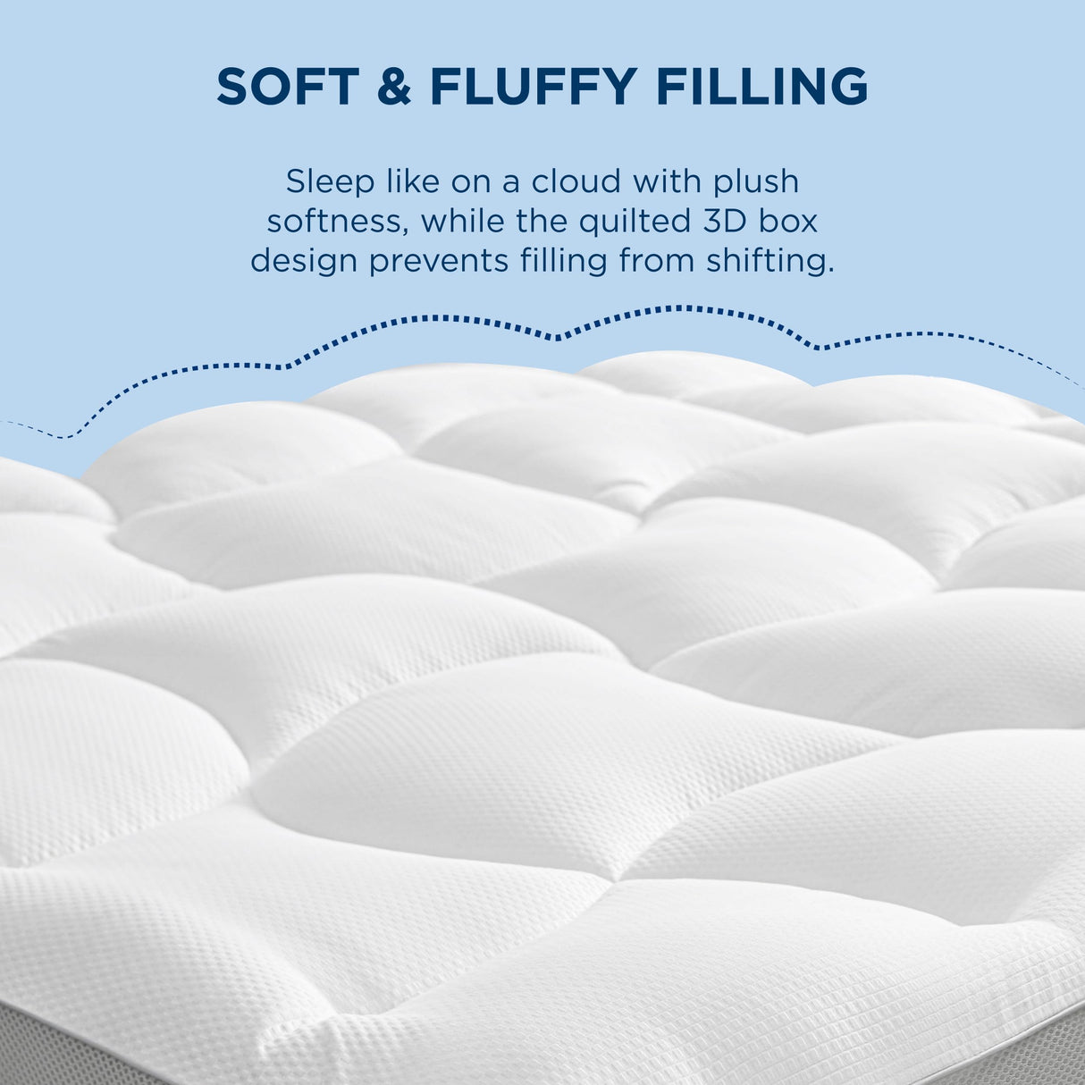 Bedsure Pillow Top King Mattress Topper - King Mattress Protector with 8-21 Inches Deep Pocket, 800 GSM Extra Thick Waterproof Bed Pad Fitted, Soft Bed Cover for Home, Bedroom, Hotel - White Bedsure