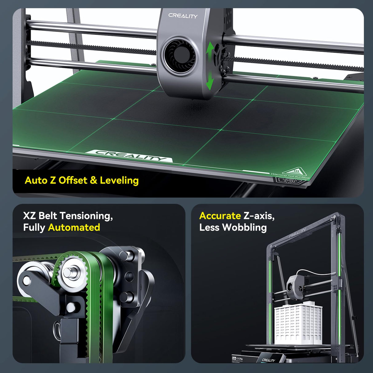 Creality Ender 3 V3 Plus 3D Printer, 600mm/s High Speed Printing with Core XZ, Y-axis Dual Motors & Support Rods,Auto Leveling Direct Extruder 60W 300℃ Hotend,Plus Print Size 300 * 300 * 330mm Creality