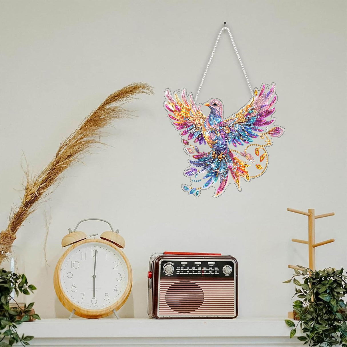 SKRYUIE Hanging Diamond Art Kits for Adults Bird, DIY Window Pendant Diamond Painting Kit Sun Catcher, Special Shaped Crystal Acrylic Double Sided, Porch Outdoor Garden Ornaments 7.486 x 7.29 Inch SKRYUIE