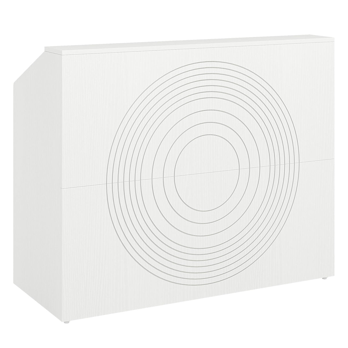 Tribesigns Reception Desk with Counter, Modern Front Desk Reception Room Table with Cable Grommet, 47 inch Retail Counter for Checkout, Lobby, Beauty Salon, Home Office Desk, White Tribesigns