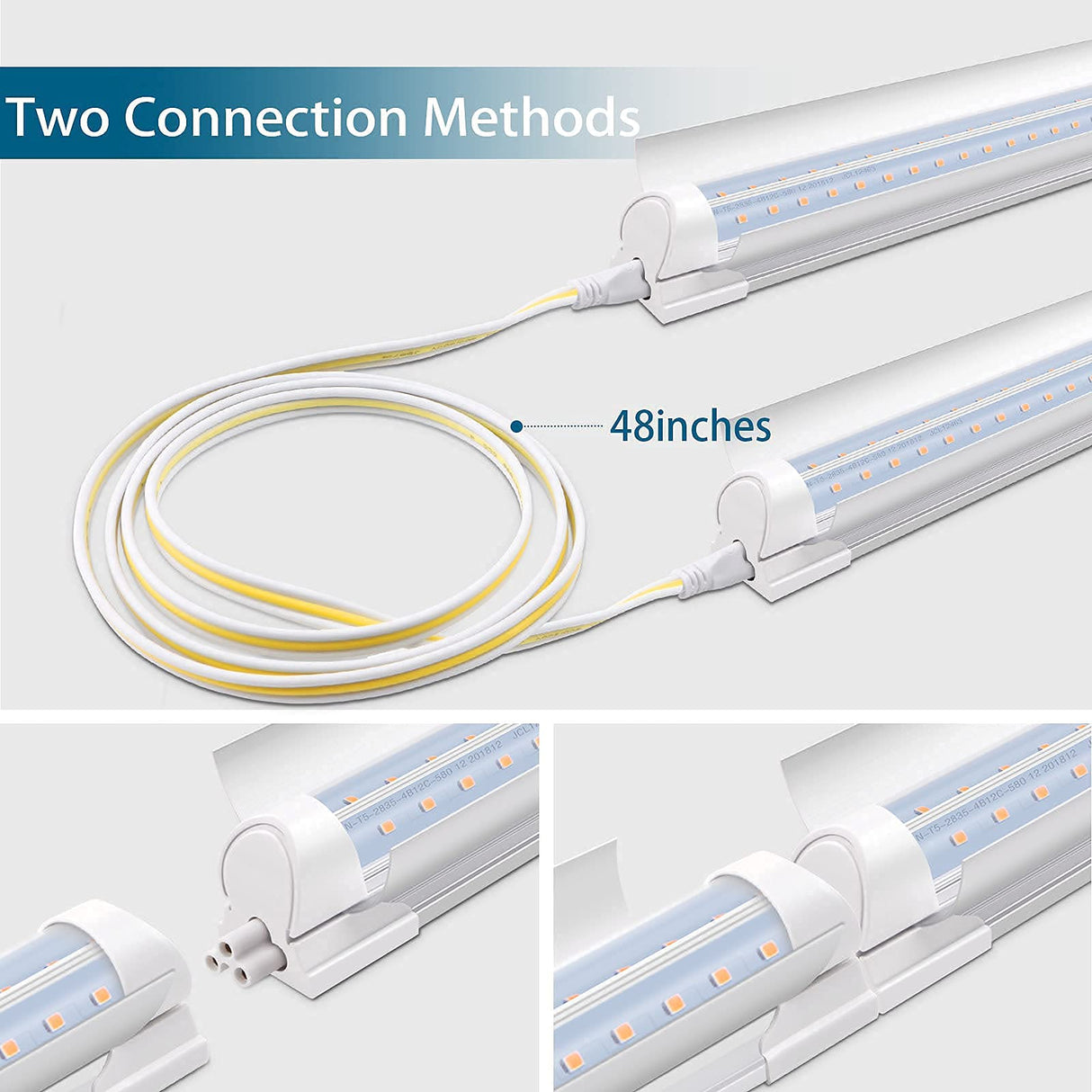 Barrina LED Shop Light 4FT, 40W 5000LM 6500K, Clear Cover Hanging led Light Fixture, Linkable LED Tube Lights, V Shape LED Ceiling Lights for Garage, Warehouse, Workshop, 6 Pack Barrina