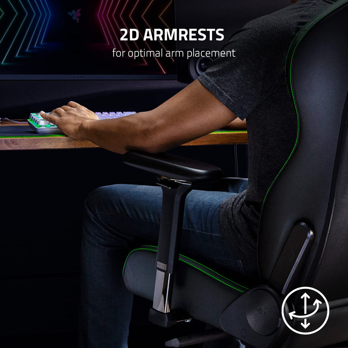 Razer Enki X Essential Gaming Chair: All-Day Comfort - Built-in Lumbar Arch - Optimized Cushion Density - Dual-Textured, Eco-Friendly Synthetic Leather - Adjustable 152-degree Recline - Black Razer