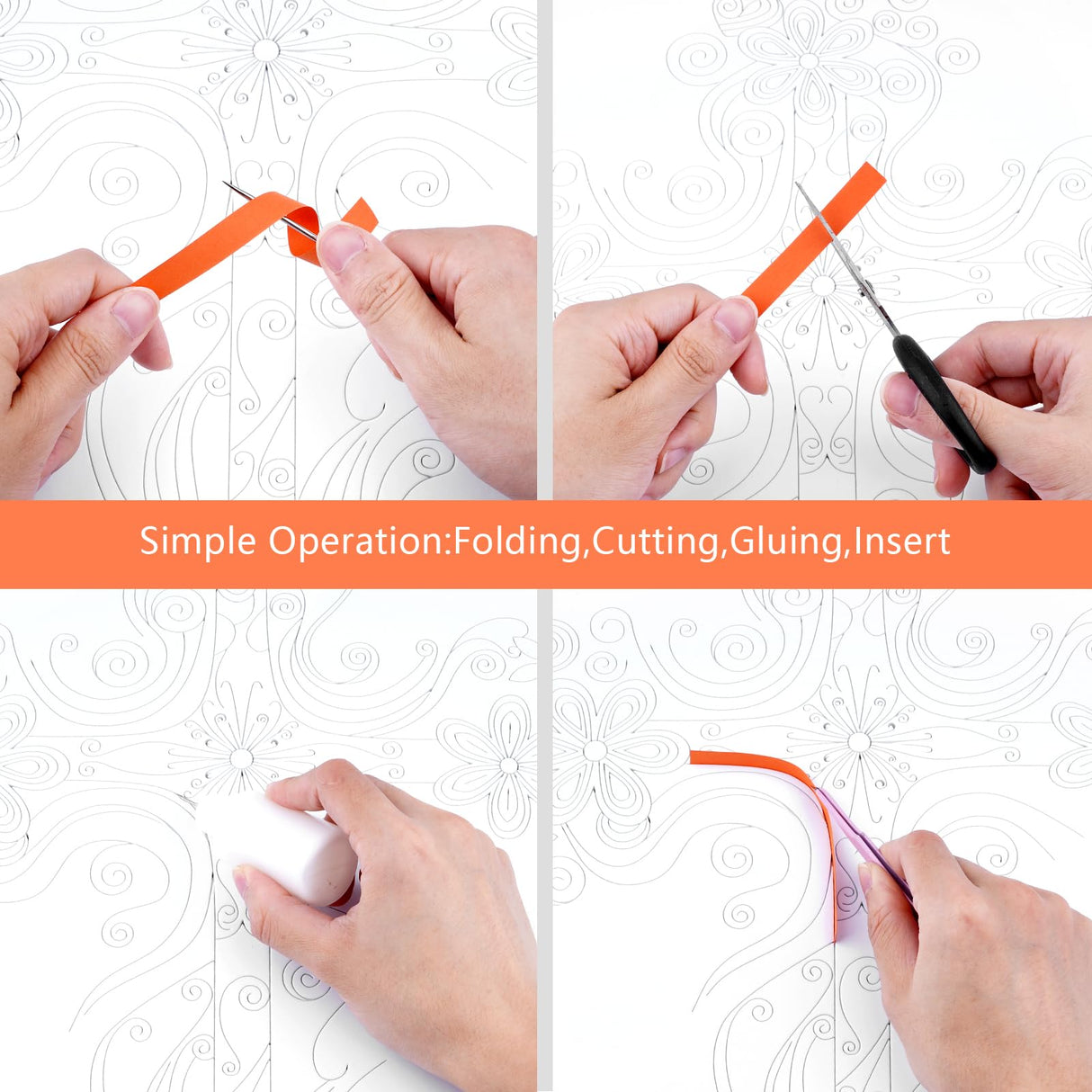 Uniquilling Quilling Kits Paper Quilling Kit for Adults Beginner, 16 * 20in Cross with Paper Quilling Tools& Using Manual, DIY Kits for Adults Paper Filigree Painting Kits Wall Art Decor Uniquilling