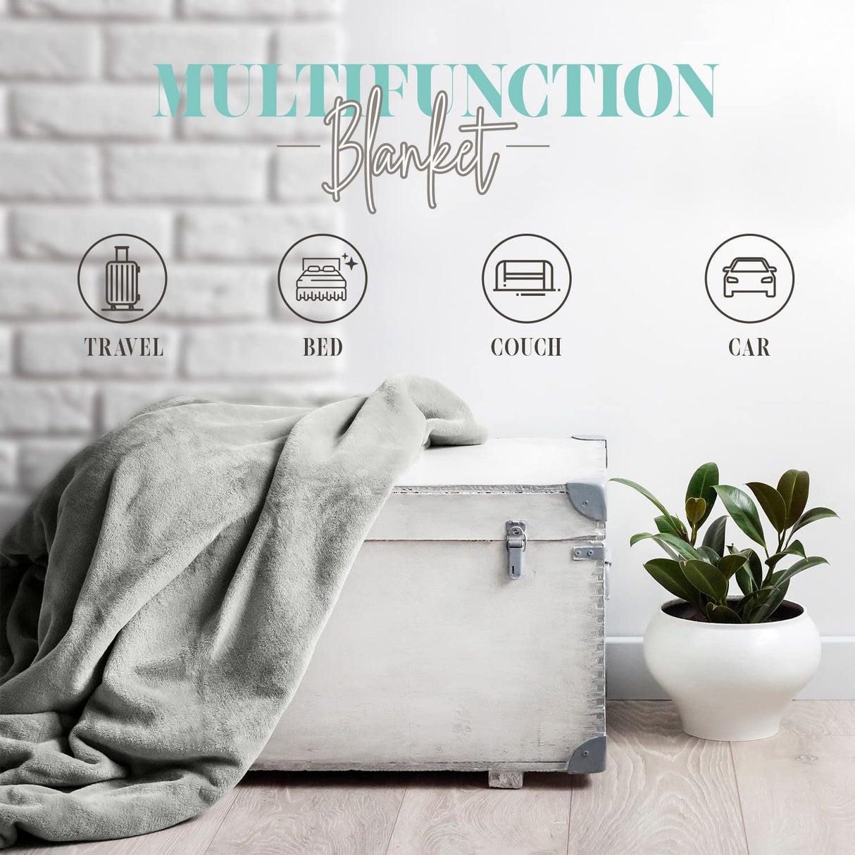 Elegant Comfort Reversible and Ultra-Plush Flannel Fleece-Winter Christmas Sherpa Throw- Lightweight Soft and Cozy-Holiday Decorative Throw, Perfect for Lounging, 50 x 60 inches, Plaid Christmas Tree Elegant Comfort