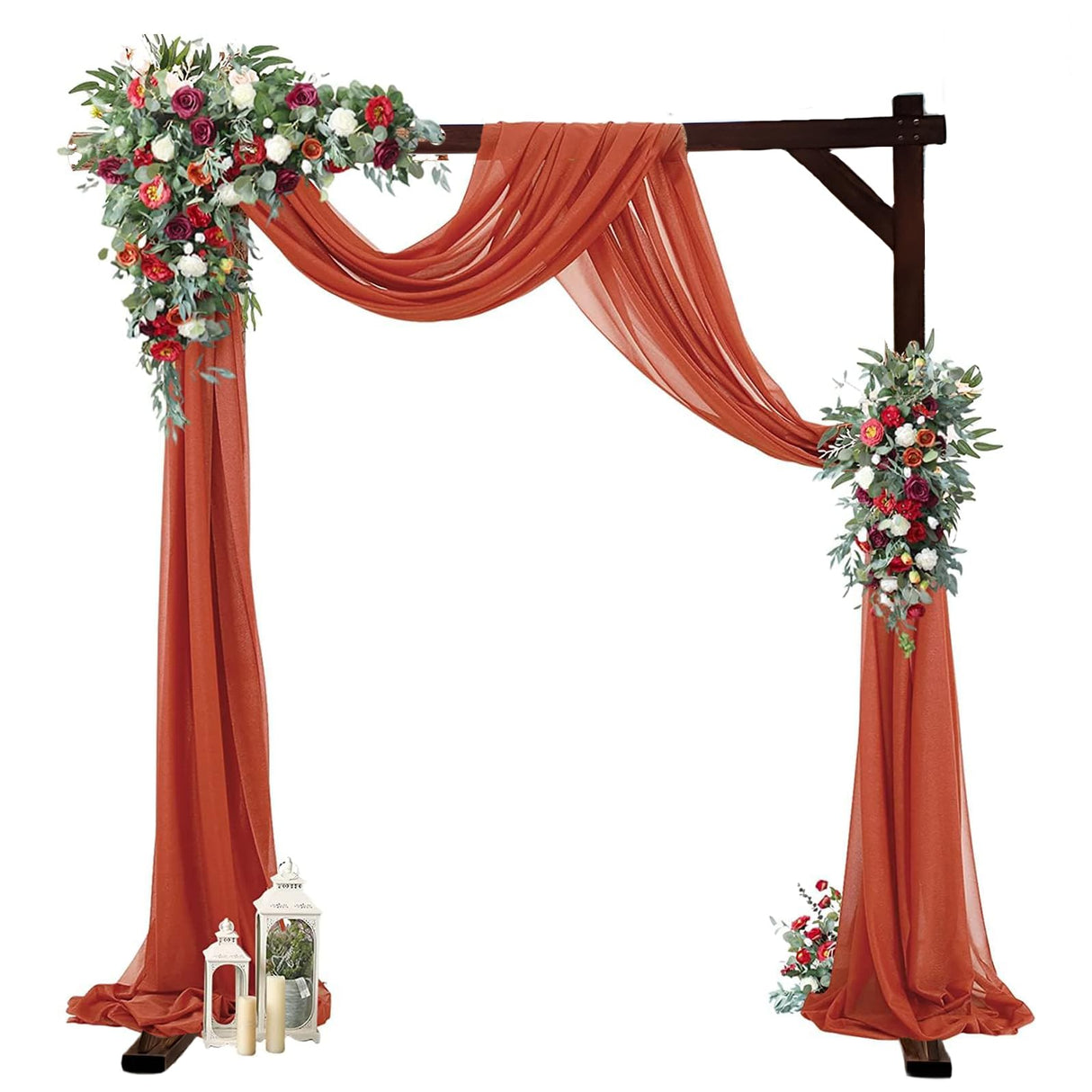 THORISE 7.3FT Wooden Wedding Arch Stand Square Wood Arch Wedding Arbor for Ceremony Party Proposal Scene Garden THORISE