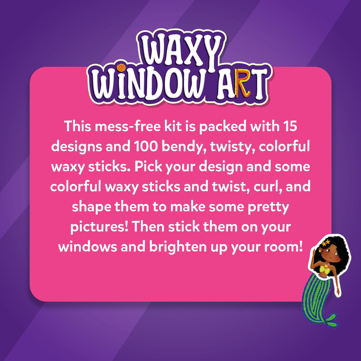 Skillmatics Waxy Stick Art Kit - 100 Bendable & Reusable Waxy Sticks for Mess-Free DIY Fun, Pretty Pictures with Unicorns & Princesses, Creative Gifts for Girls & Boys Ages 5, 6, 7, 8, 9, 10, 11, 12 Skillmatics