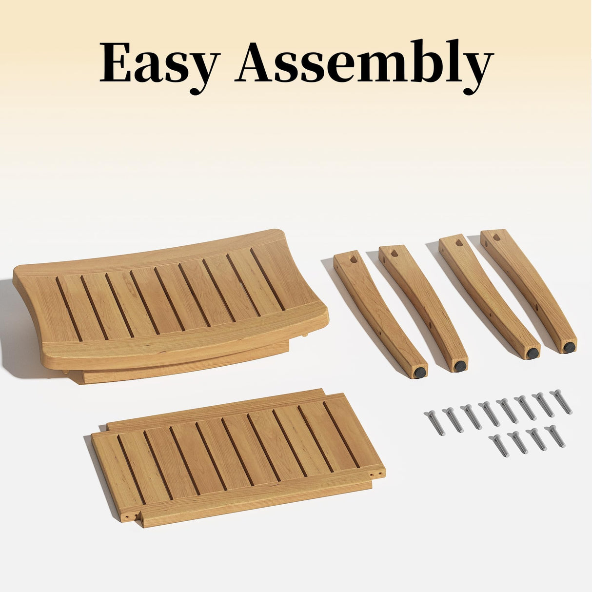 Yardgrace Teak Bathroom Stool, Waterproof Shower Bench with Storage Shelf, Spa Sauna Stool with Anti-Slip Feet, Durable Teak Wood Shower Bench Seat for Indoor or Outdoor Use Yardgrace