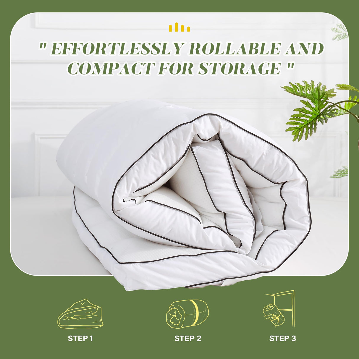 Mosluna 3 Inch Memory Foam Mattress Topper Queen Size, Extra Soft Pillow Top Mattress Topper, Fluffy Shredded Memory Foam Filled, Breathable Mattress for Back Pain Relief, 60x80 in. Mosluna