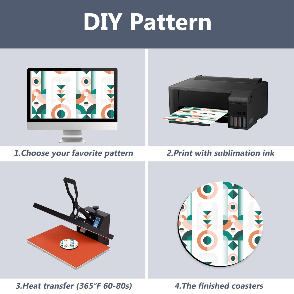 Xumbtvs 50 Pcs Sublimation Blank Cup Coasters, 4x4 Inch Neoprene Blank Cup Mat for Sublimation Transfer Heat Press Printing DIY Crafts (Round) Xumbtvs