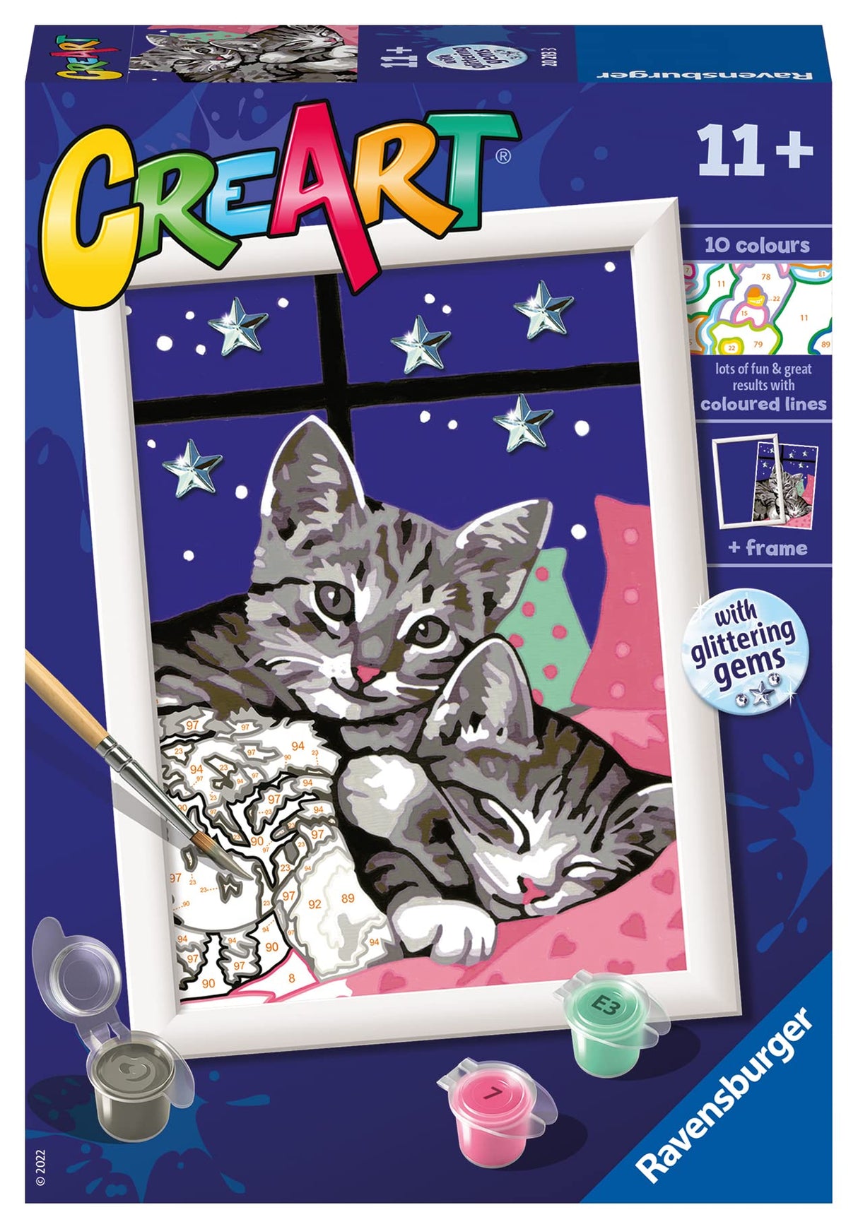 Ravensburger Sleepy Kitties Paint by Numbers Kit for Kids - 20213 - Painting Arts and Crafts for Ages 11 and Up Ravensburger