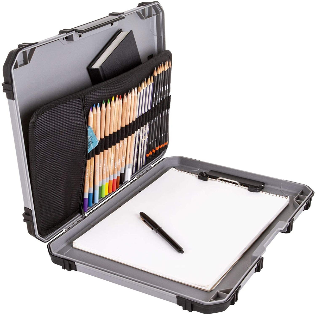 ArtBin 6838AG Sketch Board, Portable Drawing Surface with Internal Art & Craft Storage, Grey ArtBin